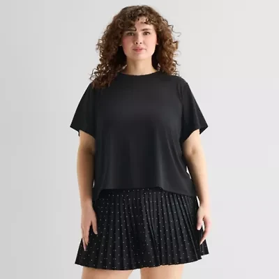 Xersion Ruffle Womens Active Plus T-Shirt