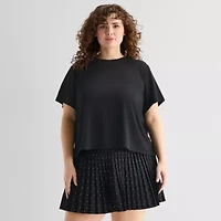 Xersion Ruffle Womens Active Plus T-Shirt