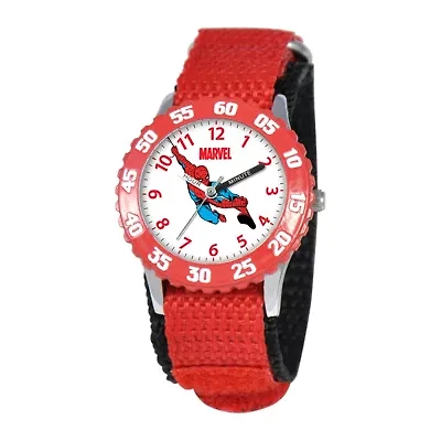 Marvel Spiderman Time Teacher Kids Red Fast Strap Watch