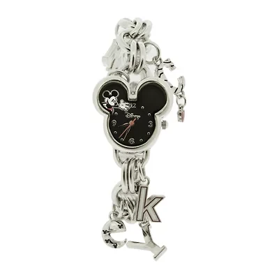 Disney Mickey Mouse Silver-Tone Charm Bracelet Watch
