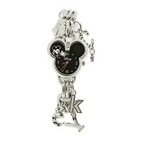 Disney Mickey Mouse Silver-Tone Charm Bracelet Watch