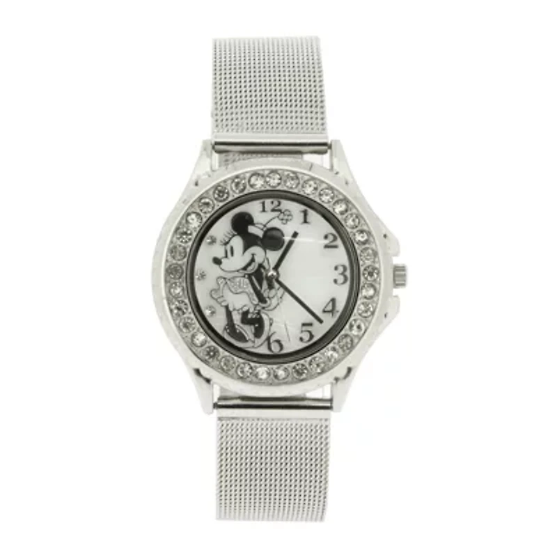 Disney Minnie Mouse Character Print Stainless Steel Bracelet Watch