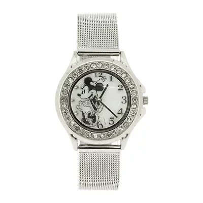 Disney Minnie Mouse Character Print Stainless Steel Bracelet Watch