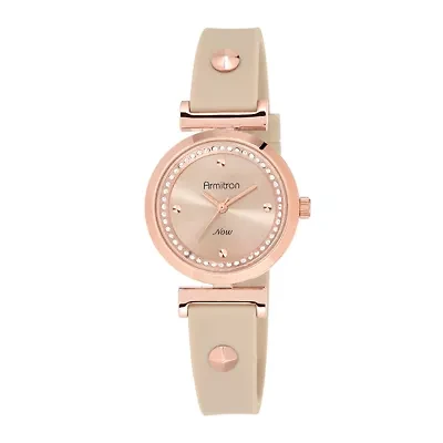 Armitron® Now® Womens Crystal-Accent Pink Strap Watch