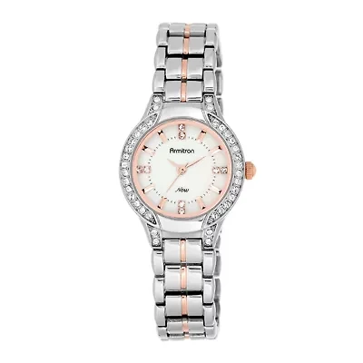 Armitron® Now® Womens Crystal-Accent Two-Tone Bracelet Watch