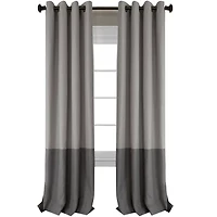 Elrene Home Fashions Braiden Color Block Grommet Top Blackout Single Curtain Panel