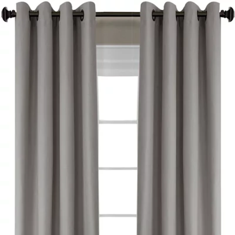 Elrene Home Fashions Braiden Color Block Grommet Top Blackout Single Curtain Panel