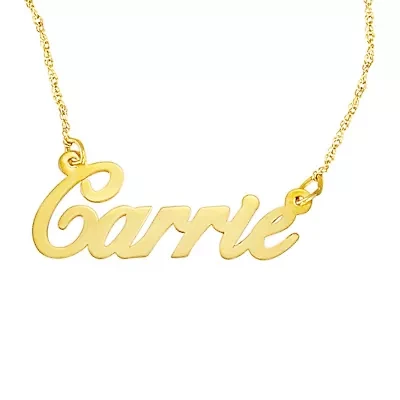 Personalized Womens 10K Gold 18 Inch Pendant Necklace