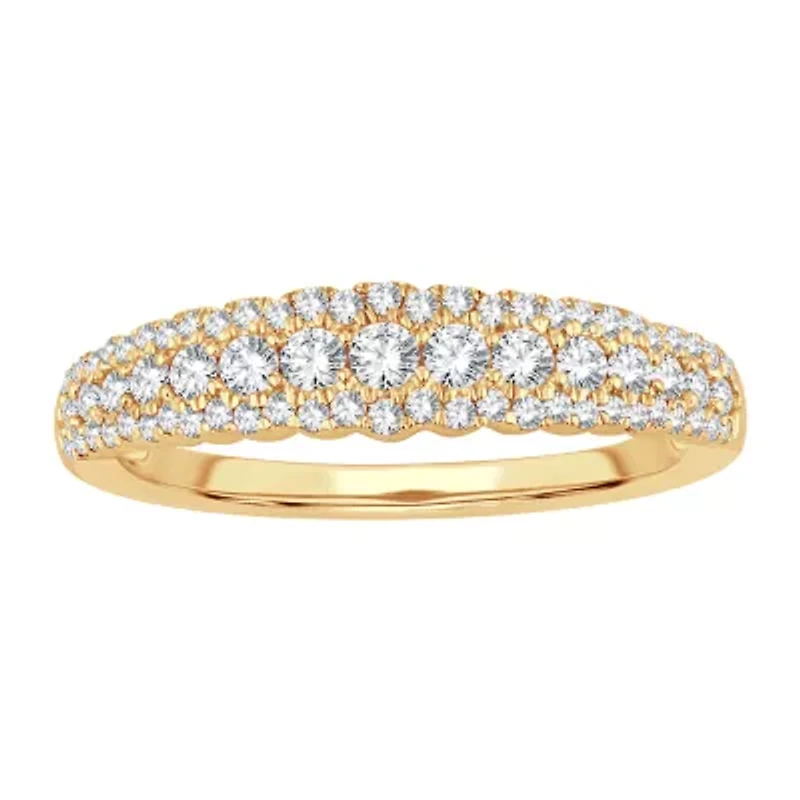 Womens 1/2 CT. T.W. Natural White Diamond 10K Gold Anniversary Wedding Band