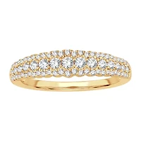 Womens 1/2 CT. T.W. Natural White Diamond 10K Gold Anniversary Wedding Band