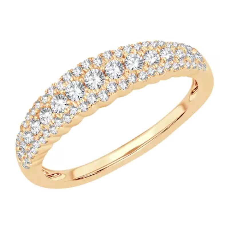 Womens 1/2 CT. T.W. Natural White Diamond 10K Gold Anniversary Wedding Band