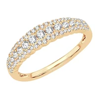 Womens 1/2 CT. T.W. Natural White Diamond 10K Gold Anniversary Wedding Band