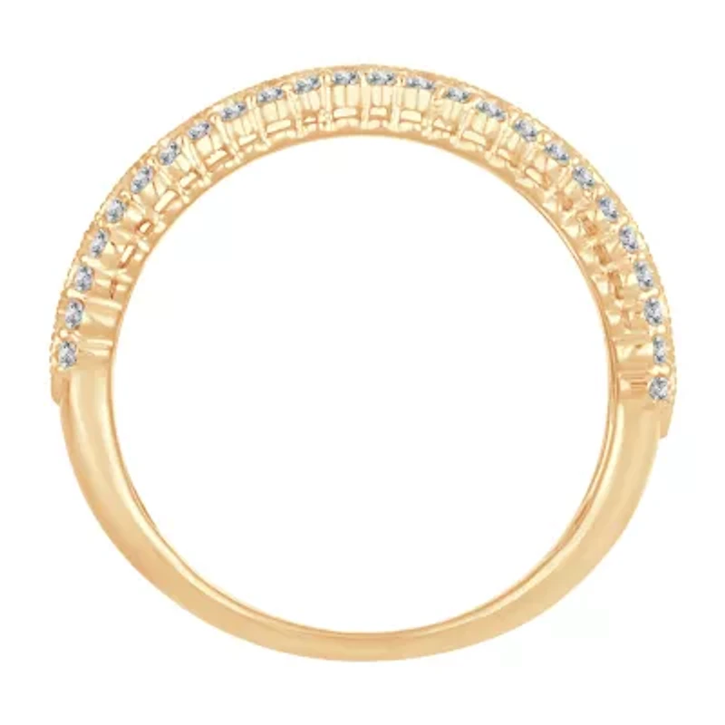 Womens 1 1/ CT. T.W. Natural White Diamond 10K Gold Anniversary Band