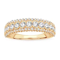 Womens 1 1/ CT. T.W. Natural White Diamond 10K Gold Anniversary Band