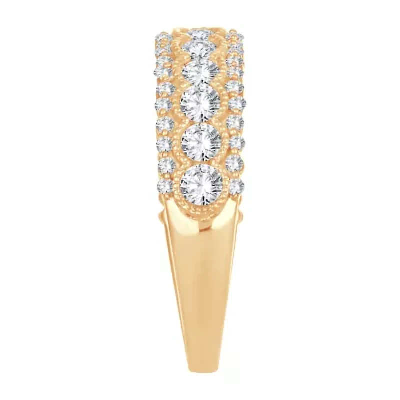 Womens 1 1/ CT. T.W. Natural White Diamond 10K Gold Anniversary Band