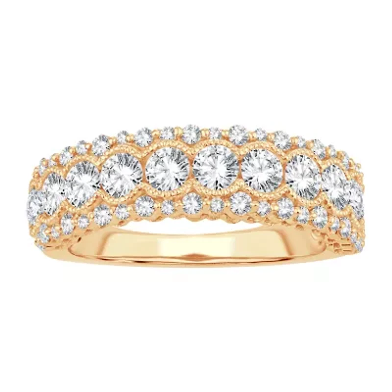 Womens 1 1/ CT. T.W. Natural White Diamond 10K Gold Anniversary Band
