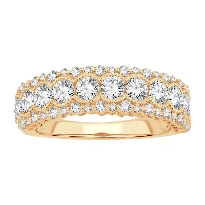 Womens 1 1/ CT. T.W. Natural White Diamond 10K Gold Anniversary Band
