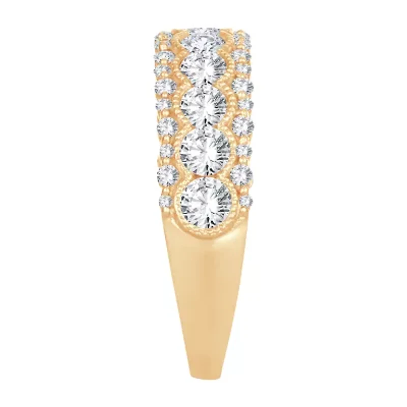 Womens 1 1/ CT. T.W. Natural White Diamond 10K Gold Anniversary Band
