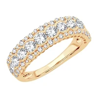 Womens 1 1/ CT. T.W. Natural White Diamond 10K Gold Anniversary Band