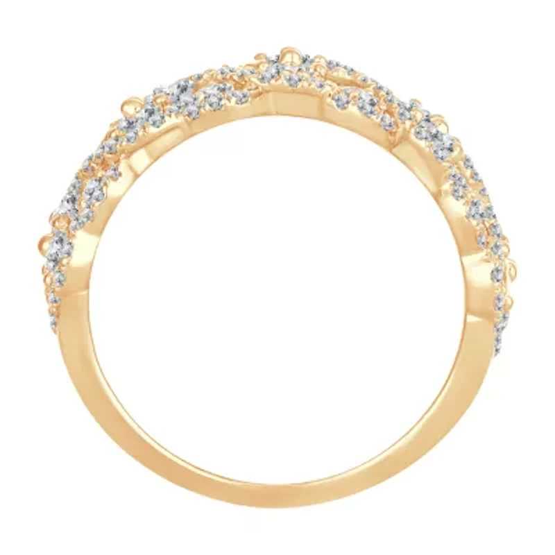 Womens 1 1/ CT. T.W. Natural White Diamond 10K Gold Anniversary Band