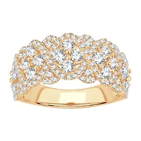 Womens 1 1/ CT. T.W. Natural White Diamond 10K Gold Anniversary Band