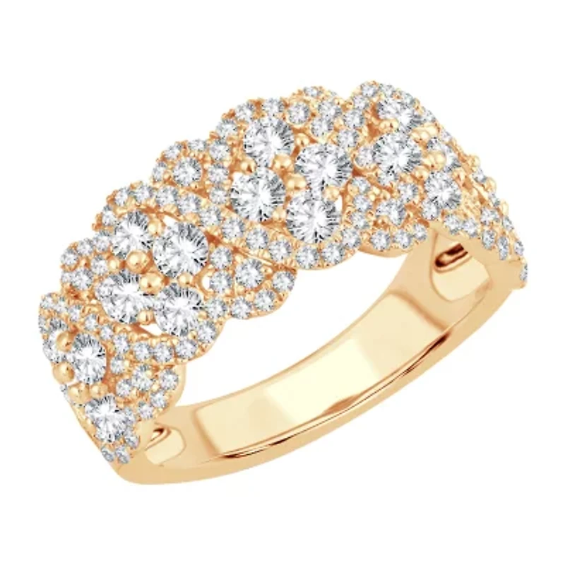 Womens 1 1/ CT. T.W. Natural White Diamond 10K Gold Anniversary Band