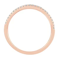 Womens 1/5 CT. Natural White Diamond 10K Rose Gold Anniversary Wedding Band