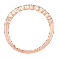 Womens 1/ CT. T.W. Natural White Diamond 10K Rose Gold Anniversary Wedding Band