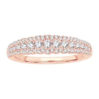 Womens 1/ CT. T.W. Natural White Diamond 10K Rose Gold Anniversary Wedding Band