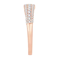 Womens 1/ CT. T.W. Natural White Diamond 10K Rose Gold Anniversary Wedding Band