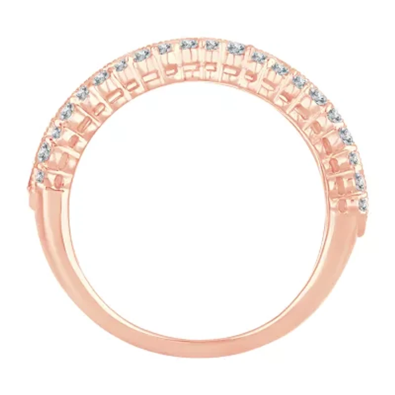 Womens 1 1/ CT. T.W. Natural White Diamond 10K Rose Gold Anniversary Band