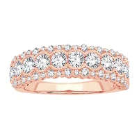 Womens 1 1/ CT. T.W. Natural White Diamond 10K Rose Gold Anniversary Band