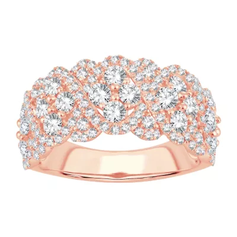 Womens 1 3/4 CT. T.W. Natural White Diamond 10K Rose Gold Anniversary Band
