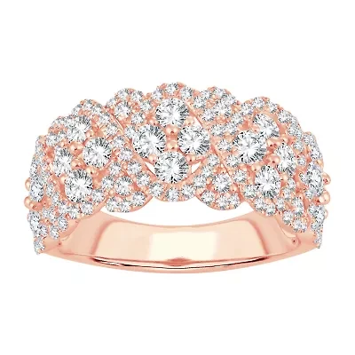 Womens 1 3/4 CT. T.W. Natural White Diamond 10K Rose Gold Anniversary Band