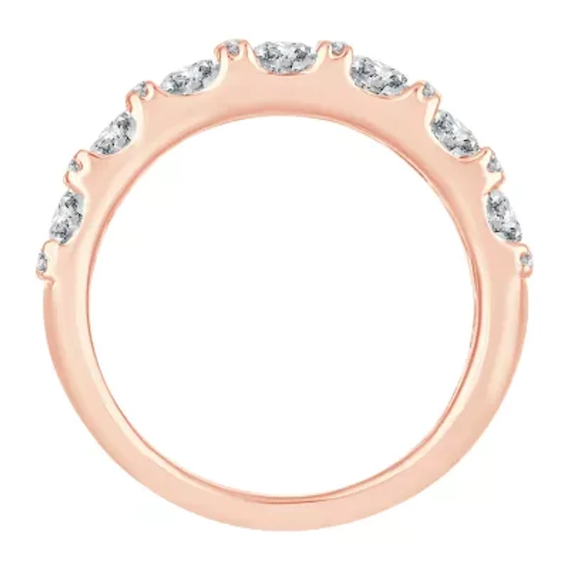 Womens CT. T.W. Natural White Diamond 10K Rose Gold Anniversary Wedding Band