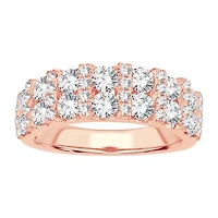 Womens CT. T.W. Natural White Diamond 10K Rose Gold Anniversary Wedding Band