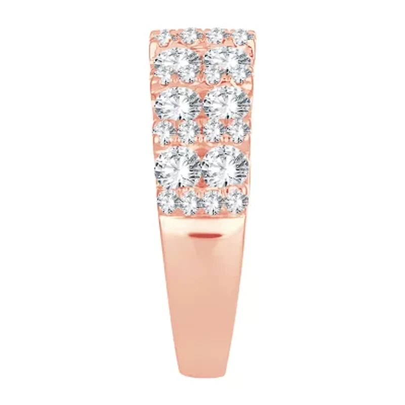 Womens CT. T.W. Natural White Diamond 10K Rose Gold Anniversary Wedding Band