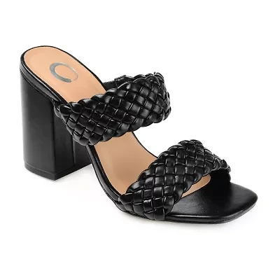 Journee Collection Melissa Womens Round Open Toe Block Heel Pumps