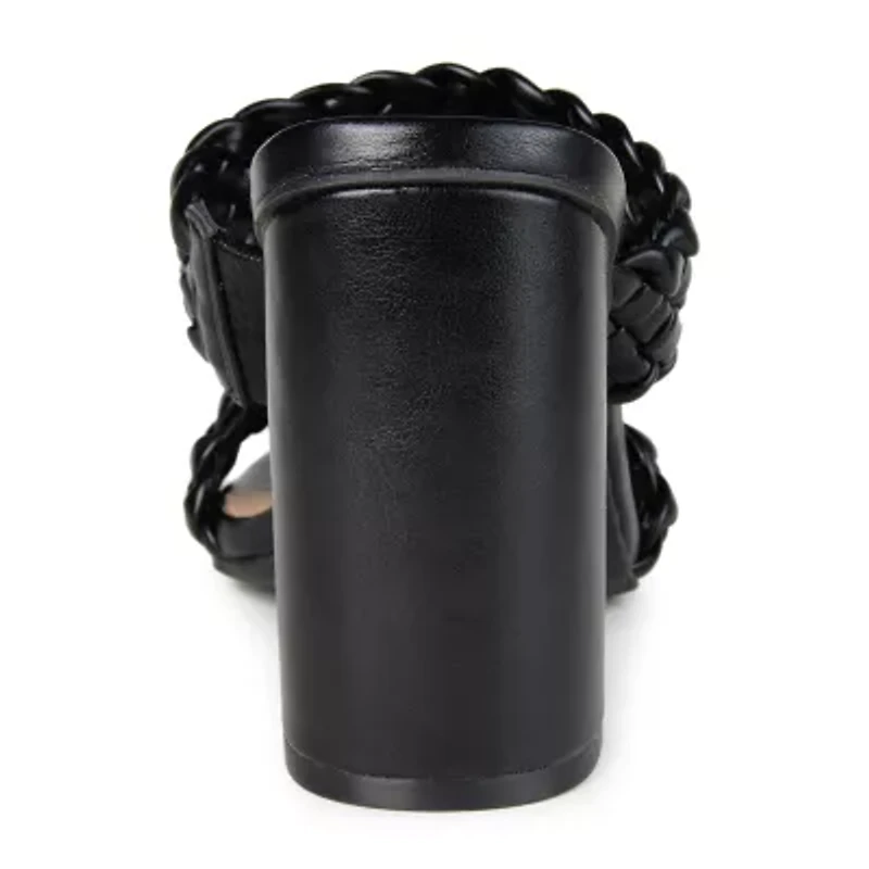 Journee Collection Melissa Womens Round Open Toe Block Heel Pumps