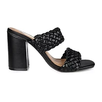 Journee Collection Melissa Womens Round Open Toe Block Heel Pumps