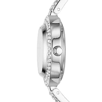 Geneva Womens Crystal Accent Silver Tone 2-pc. Watch Boxed Set Fmdjset061
