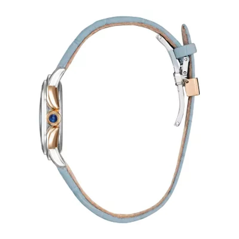 Citizen Disney Cinderella Princess Womens Blue Leather Strap Watch Em0798-02d
