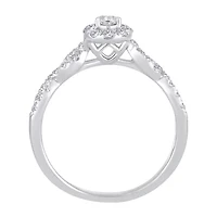 Womens 1/2 CT. T.W. Natural White Diamond 10K Gold Pear Engagement Ring