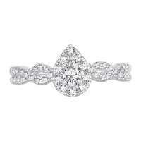 Womens 1/2 CT. T.W. Natural White Diamond 10K Gold Pear Engagement Ring