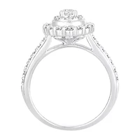 Womens 5/8 CT. T.W. Natural White Diamond 10K Gold Pear Engagement Ring