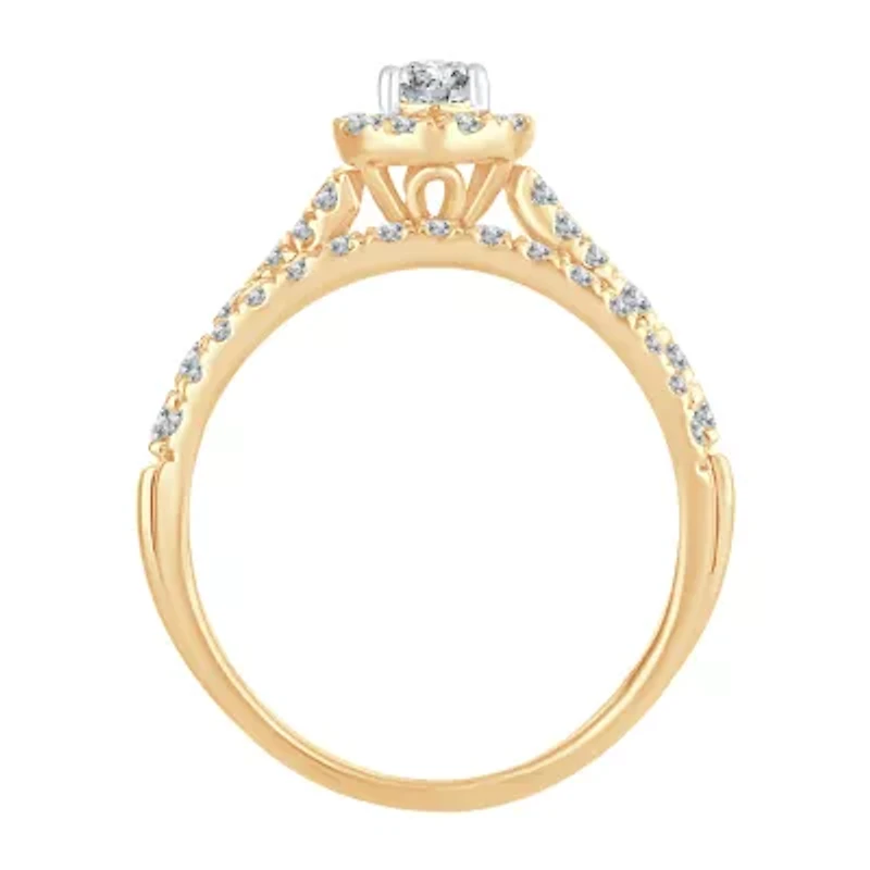 Womens 1 CT. T.W. Natural White Diamond 10K Gold Pear Bridal Set