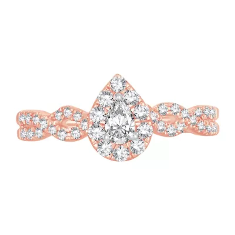 Womens / CT. T.W. Natural White Diamond 10K Rose Gold Pear Engagement Ring