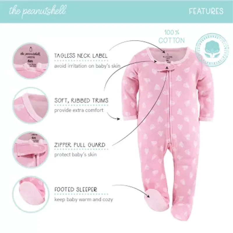 The Peanutshell Baby Girls 3-pc. Sleep and Play