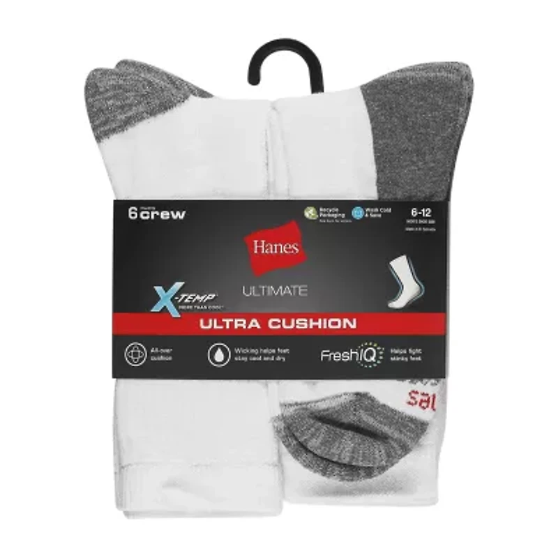 Hanes Ultimate Mens 6 Pair Crew Socks