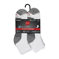 Hanes Ultimate Mens Multi-Pack 6 Pair Quarter Ankle Socks